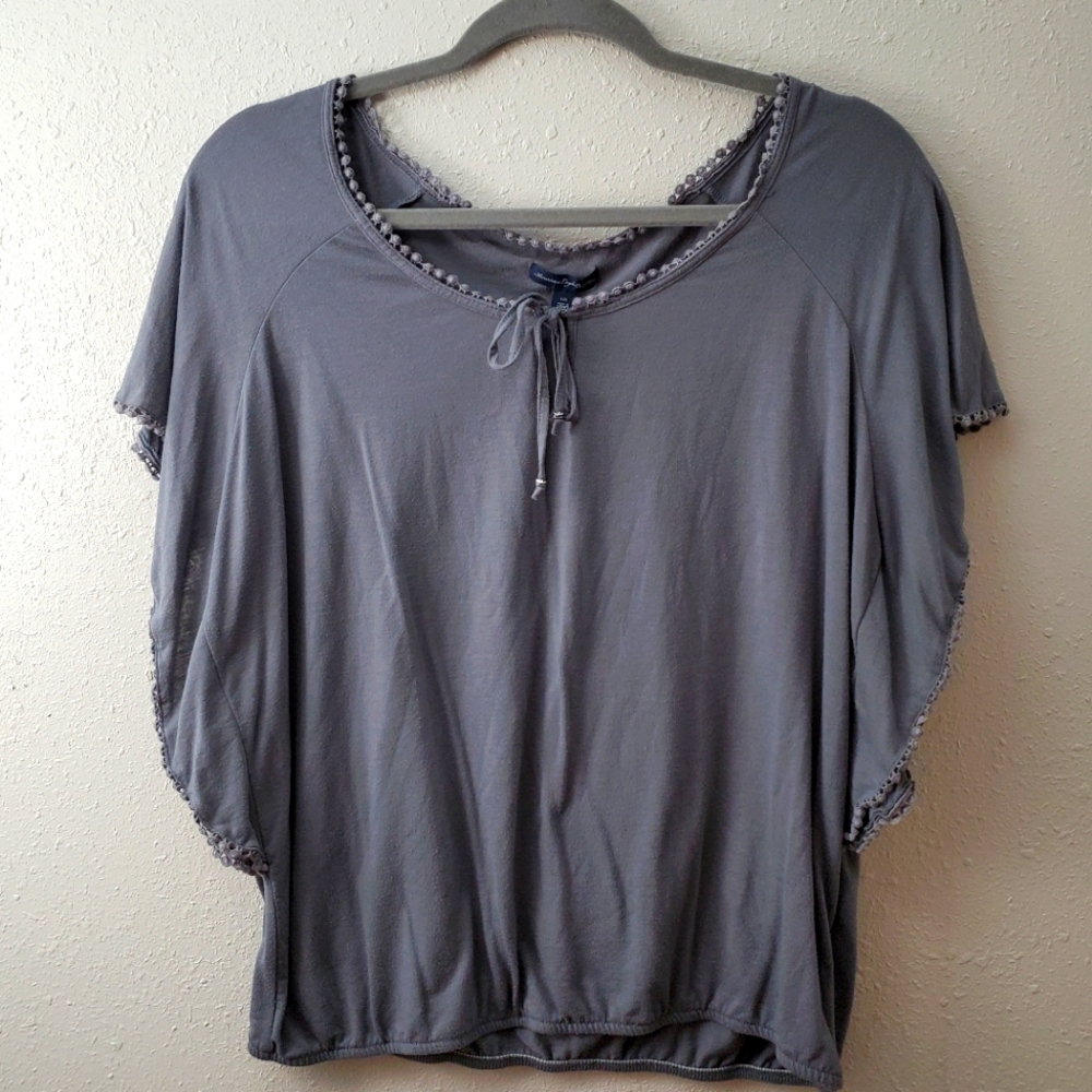 American Eagle Outfitters Poncho Shirt Charcoal color size Large